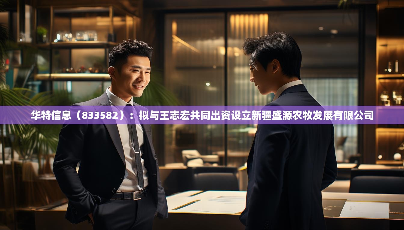 华特信息（833582）：拟与王志宏共同出资设立新疆盛源农牧发展有限公司